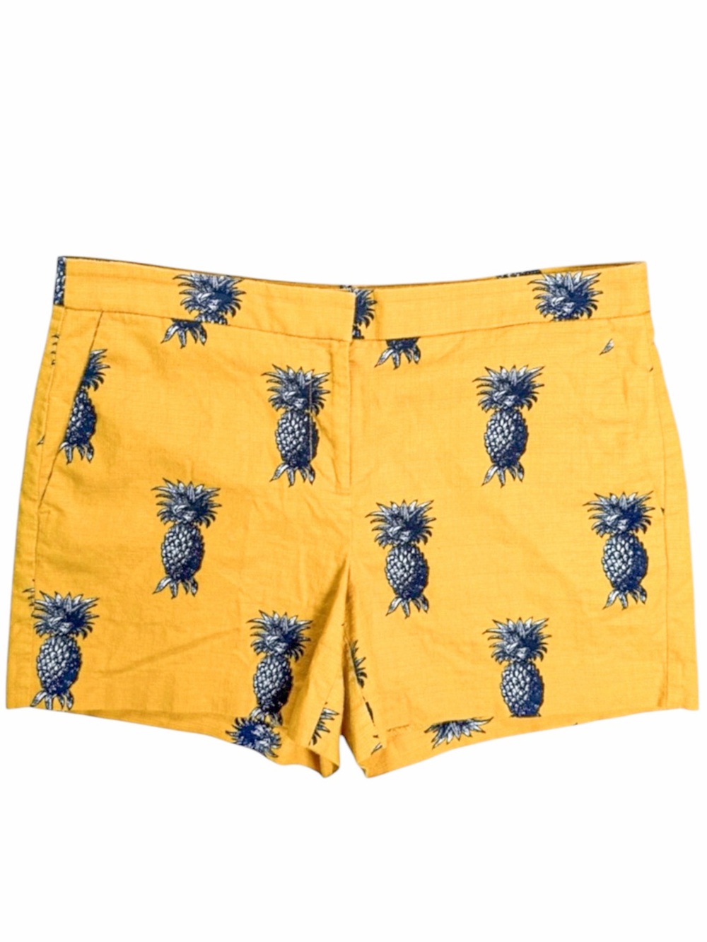 Ann Taylor Marigold Pineapple Print Shorts Women’s 10 Resort Coastal Preppy